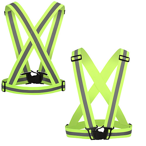 

Reflective Vest Safety Vest Running Gear 2pcs Elastic Durable Class 2 High Visibility Portable Lightweight Versatile Adjustable Strap for Running Cycling / Bike Jogging Dog Walking