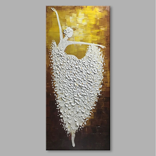 

Oil Painting Hand Painted Vertical Abstract People Comtemporary Modern Stretched Canvas