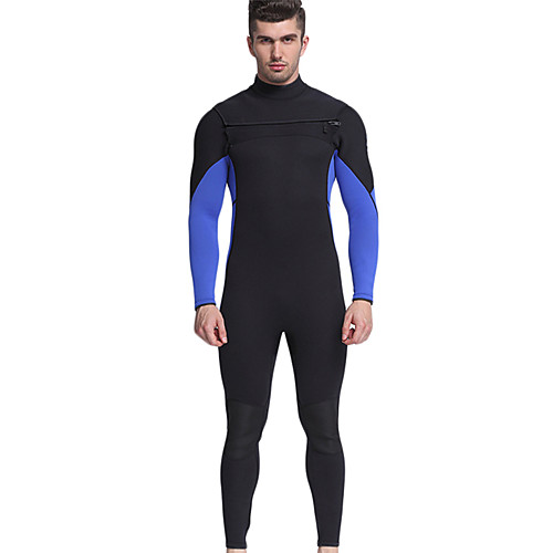 

MYLEDI Men's Full Wetsuit 3mm Neoprene Diving Suit Thermal / Warm Waterproof Long Sleeve Back Zip - Swimming Diving Surfing