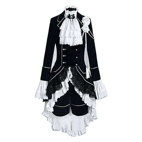 

Inspired by Black Butler Ciel Phantomhive Anime Cosplay Costumes Japanese Outfits Patchwork Color Block Long Sleeve Vest Shirt Skirt For Men's Women's / Headpiece