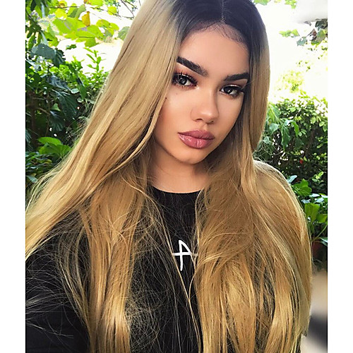 

Synthetic Lace Front Wig Wavy Middle Part Lace Front Wig Blonde Long Black / Strawberry Blonde Synthetic Hair Women's Heat Resistant Women Color Gradient Blonde