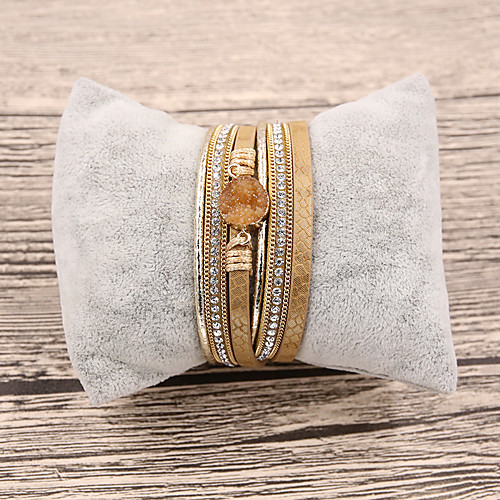 

Resin Leather Bracelet Ladies Bohemian Fashion Boho Leather Bracelet Jewelry Yellow / Blue / Pink For Gift Daily