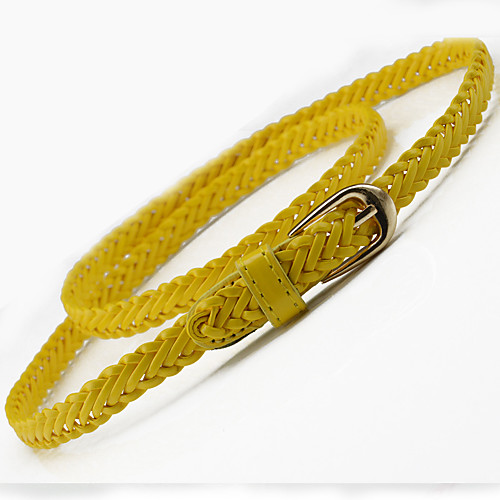 

Women's Basic Leather / Alloy Skinny Belt - Solid Colored