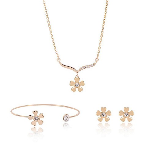 

Women's Synthetic Diamond Jewelry Set Ladies Vintage Fashion Earrings Jewelry Gold For Street Going out