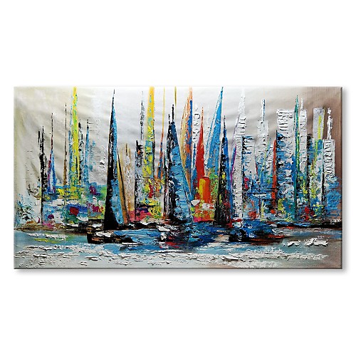 

Oil Painting Hand Painted - Abstract Landscape Comtemporary Modern Stretched Canvas