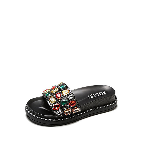 

Women's Slippers & Flip-Flops Outdoor Slippers Flat Heel Comfort PU Solid Colored Summer Black Silver