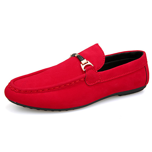

Men's Comfort Shoes Faux Leather Fall / Spring & Summer British Loafers & Slip-Ons Wear Proof Black / Red / Driving Shoes