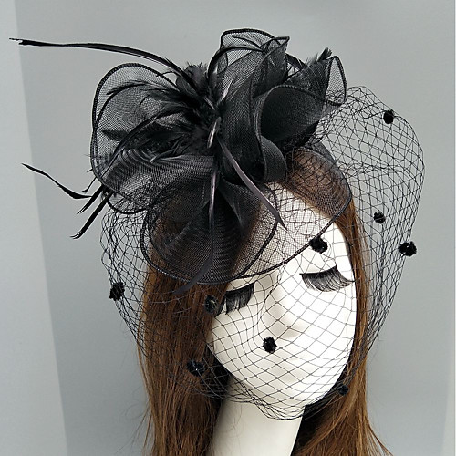 

Feather / Net Fascinators / Hats / Headpiece with Feather / Floral / Flower 1pc Wedding / Special Occasion Headpiece