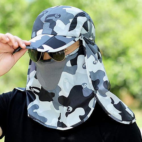 

Hiking Cap Fishing Hat Pollution Protection Mask Hat One Panel Lightweight Sunscreen UV Resistant Quick Dry Camo Polyester Spring Summer for Men's Women's Hunting Fishing Hiking Army Green Navy Blue