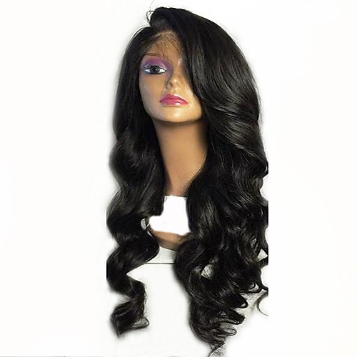 

Virgin Human Hair Full Lace Wig Layered Haircut style Malaysian Hair Wavy Black Wig 130% Density with Baby Hair For Black Women Women's Short Medium Length Long Human Hair Lace Wig Aili Young Hair