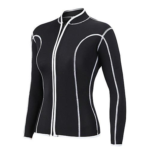 

Women's Wetsuit Top 2mm Spandex Neoprene Diving Suit Top Waterproof Long Sleeve Swimming Diving Surfing Solid Colored Winter / Stretchy
