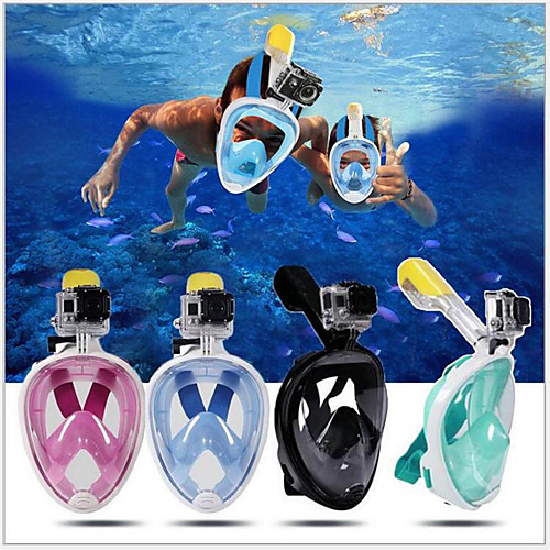 

Diving Mask Full Face Mask 180 Degree View Leak-Proof GoPro Compatible Anti Fog Dry Top Single Window - Swimming Diving Snorkeling Scuba Silica Gel - For Kid's Adults Pink Green Blue Black