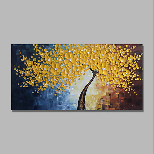 

Oil Painting Hand Painted - Abstract Floral / Botanical Comtemporary Modern Stretched Canvas