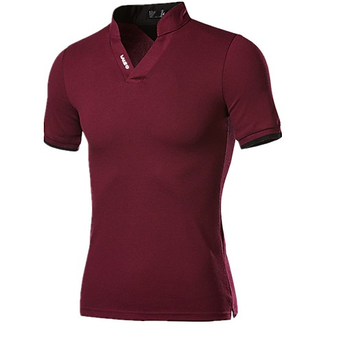 

Men's T shirt Graphic Solid Colored Letter Short Sleeve Daily Tops Cotton White Black Purple