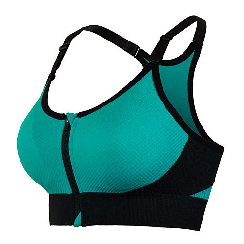 

Women's Sports Bra Top Sports Bra Bralette Patchwork Spandex Zumba Yoga Running Breathable Softness Padded Medium Support Black Purple Light Green Fuchsia Blue / High Elasticity