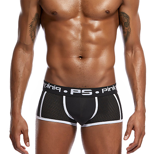 

Men's Basic Sexy Boxers Underwear - Normal, Solid Colored Low Rise Black White Yellow M L XL