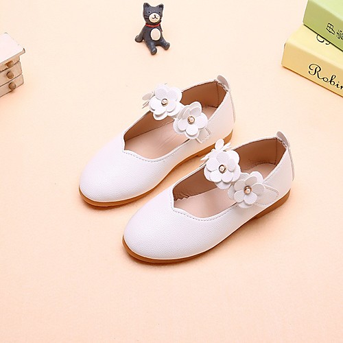 

Girls' Flats Comfort Flower Girl Shoes Halloween PU Toddler(9m-4ys) Little Kids(4-7ys) Big Kids(7years ) White Black Pink Fall