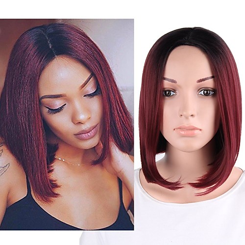 

Synthetic Wig Ombre Highlighted Hair Straight Bob Wig Ombre Short Black / Dark Wine Black / Grey Black / Sapphire Blue Black / Dark Green Black / Pink Synthetic Hair Women's Fashionable Design Soft