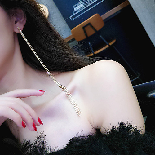 

Drop Earrings Hanging Earrings Long Ladies Tassel European Fashion Earrings Jewelry Gold / Silver For Party Daily