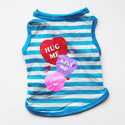 

Dog Cat Pets Vest Puppy Clothes Striped Simple Heart Casual / Daily Keep Warm Dog Clothes Puppy Clothes Dog Outfits Purple Red Blue Costume for Girl and Boy Dog Cotton XS S M L