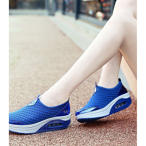 

Women's Trainers / Athletic Shoes 2020 Spring & Summer Wedge Heel Round Toe Casual Athletic Outdoor Solid Colored Mesh Booties / Ankle Boots Tennis Shoes / Walking Shoes Black / Pink / Royal Blue