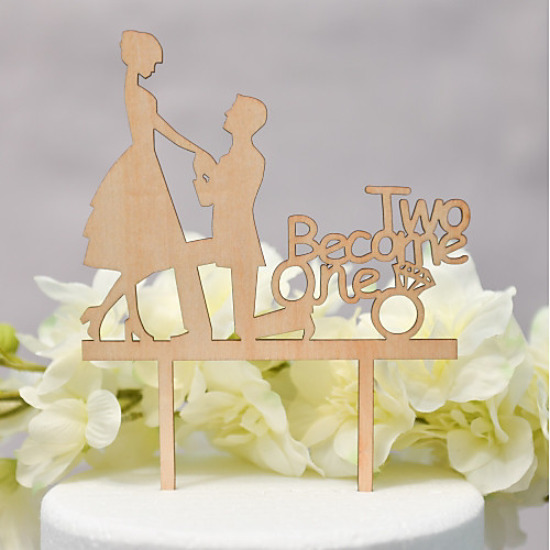 

Cake Topper Classic Theme / Wedding Love Wooden / Bamboo Wedding / Anniversary with Net 1pcs OPP