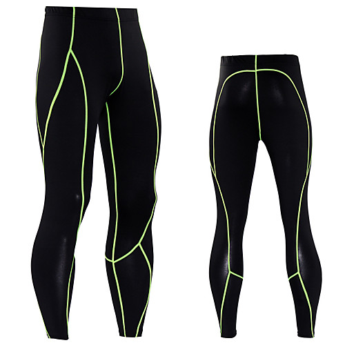 

JACK CORDEE Men's Running Tights Compression Pants Running Base Layer Stripe-Trim Sports Bottoms Running Jogging Training Breathable Quick Dry Moisture Wicking Stripes Black / Red Black / Green