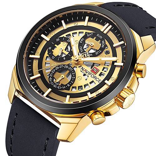 

Men's Sport Watch Aviation Watch Analog Quartz Oversized Luxury Water Resistant / Waterproof Calendar / date / day Chronograph / Two Years / Leather / Japanese