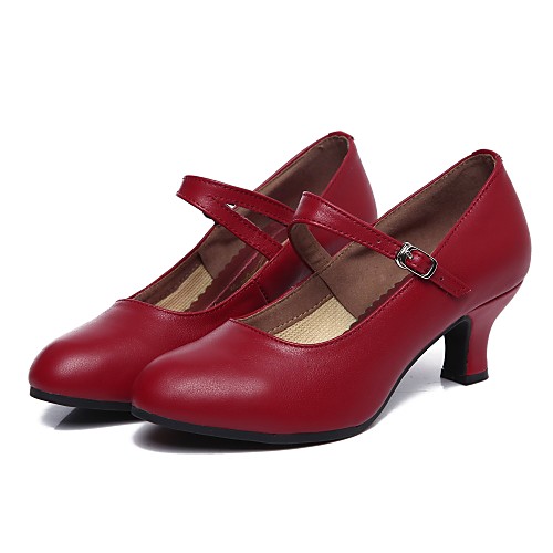 

Women's Dance Shoes Cowhide Modern Shoes/Character Shoes Heel Customized Heel Customizable Black / Drak Red / Indoor / Performance / EU40