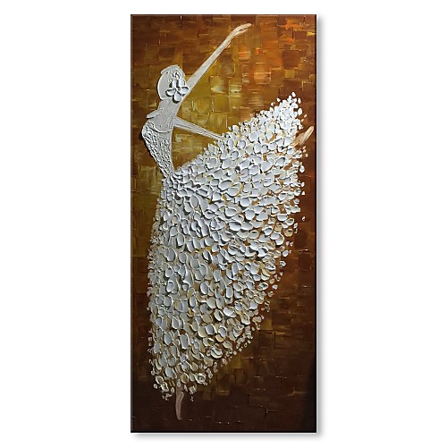 

Oil Painting Hand Painted Vertical Abstract People Comtemporary Modern Stretched Canvas