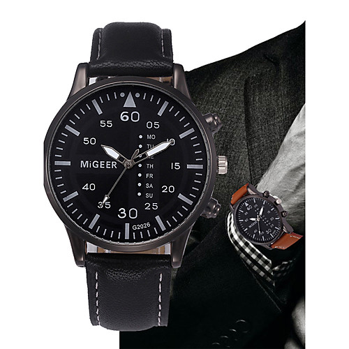 

Men's Wrist Watch Quartz Leather Black / Blue / Brown Chronograph Analog Fashion Minimalist - Black Brown Blue One Year Battery Life / SSUO LR626