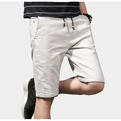 

Men's Basic Slim Daily Shorts Pants Solid Colored Black Navy Blue Gray