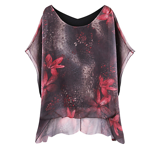 

Women's Blouse Solid Colored Floral Short Sleeve Daily Tops Black