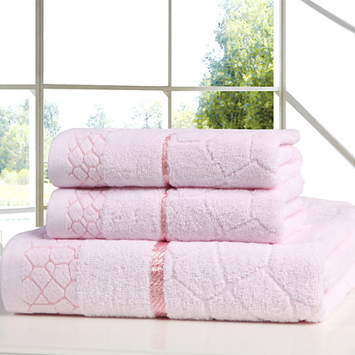 

Superior Quality Bath Towel / Hand Towel, Solid Colored Poly / Cotton 3 pcs