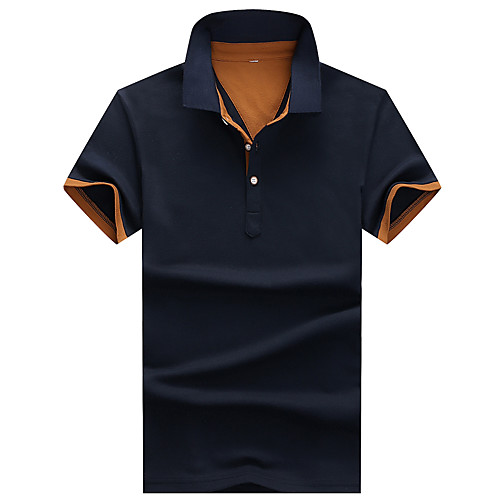 

Men's Polo Solid Colored Short Sleeve Daily Tops Cotton Business Basic White Black Navy Blue