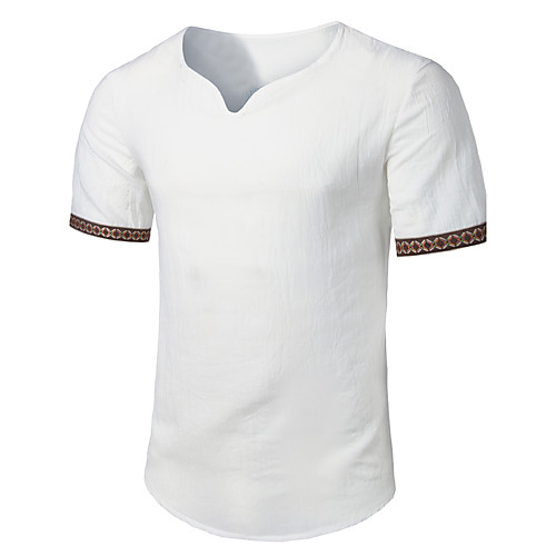 

Men's T shirt Solid Colored Short Sleeve Daily Tops Cotton Streetwear Punk & Gothic White Blushing Pink Dark Gray
