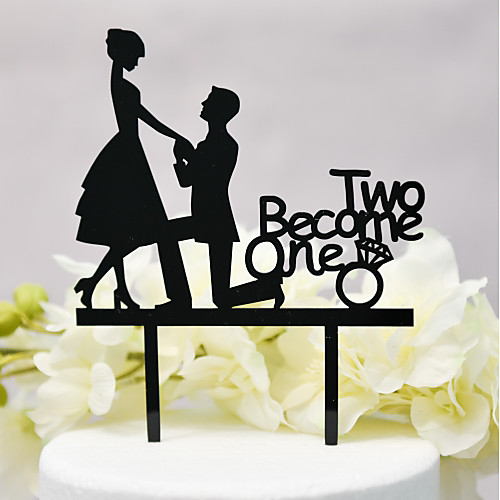 

Cake Topper Classic Theme / Wedding Cut Out Acryic / Polyester Wedding / Anniversary with Sided Hollow Out 1pcs OPP