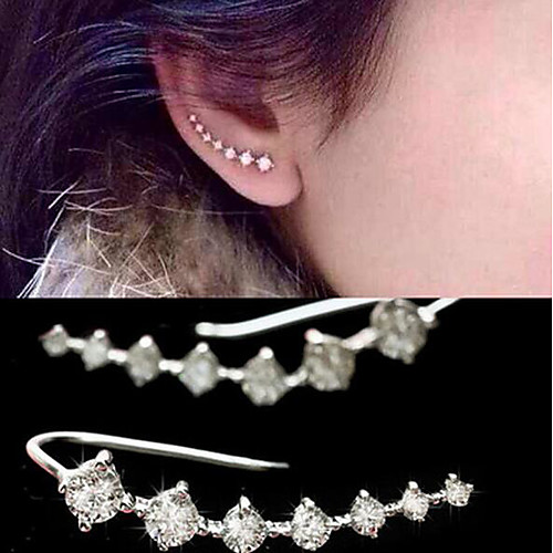 

Women's Pearl Drop Earrings Climber Earrings Helix Earrings cuff Ladies Imitation Pearl Cubic Zirconia Earrings Jewelry Gold / Silver For