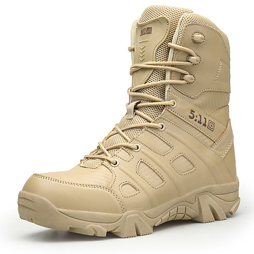 

Men's Boots Comfort Shoes Fashion Boots Desert Boots Sporty Outdoor Hiking Shoes Walking Shoes Tulle PU Booties / Ankle Boots Black Khaki Fall / EU41