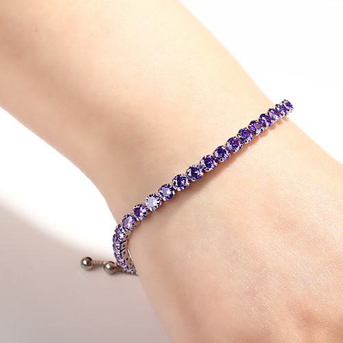 

Women's Burgundy Charm Bracelet Tennis Bracelet Alloy Bracelet Jewelry Purple / Silver / Green For Daily
