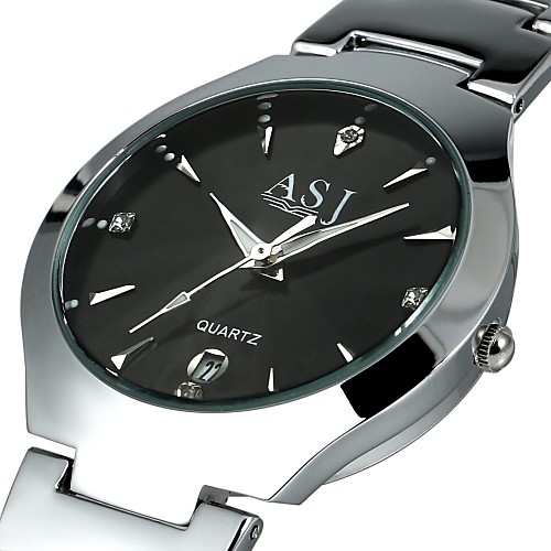 

ASJ Men's Dress Watch Wrist Watch Quartz Black / White Calendar / date / day Analog Luxury Classic Simple watch - Black White / Silver Black / Silver One Year Battery Life / SSUO 377