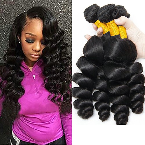 

4 Bundles Hair Weaves Indian Hair Wavy Human Hair Extensions Remy Human Hair 100% Remy Hair Weave Bundles 400 g Natural Color Hair Weaves / Hair Bulk Human Hair Extensions 8-28 inch Natural Color