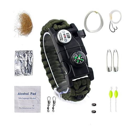 

Paracord Bracelet Survival Bracelet Fire Starter Tactical Waterproof LED Nylon Fiber Camping / Hiking Fishing Camping / Hiking / Caving Traveling Travel 14 pcs Camouflage