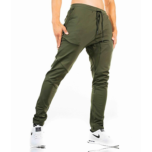 

Men's Basic Daily Weekend Sweatpants Pants Solid Colored Full Length Black Army Green Light gray