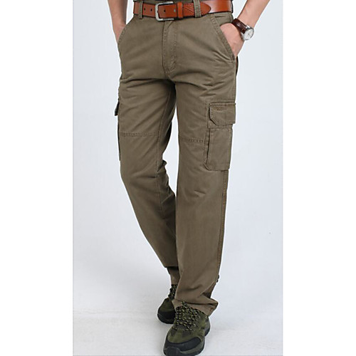 

Men's Basic Military Daily Sports Loose Chinos Cargo Pants - Solid Colored Basic Black Army Green Khaki 30 / 31 / 32