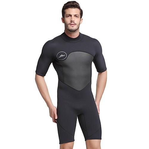 

SBART Men's Shorty Wetsuit 2mm CR Neoprene Diving Suit Thermal / Warm Quick Dry Half Sleeve Back Zip - Diving Snorkeling Solid Colored Summer / Stretchy