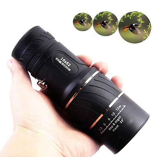 

16 X 52 mm Monocular Lenses Night Vision in Low Light Mini Portable Lightweight 66/8000 m Multi-coated BAK4 Camping / Hiking Hunting Fishing Sports Outdoor Plastic / Bird watching