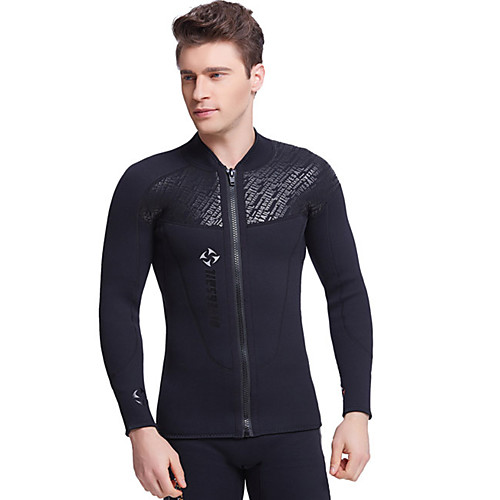 

Dive&Sail Men's Wetsuit Top Wetsuit Jacket 3mm Neoprene Top Waterproof Thermal / Warm UV Sun Protection Long Sleeve Swimming Diving Surfing Solid Colored / Breathable / Quick Dry / Breathable