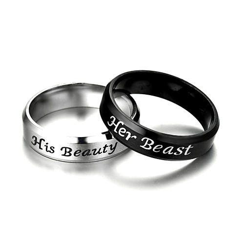 

Men Women Couple Rings Matching Black Silver Steel Stainless Ladies Simple Boyfriend 6 7 8 9 / Band Ring