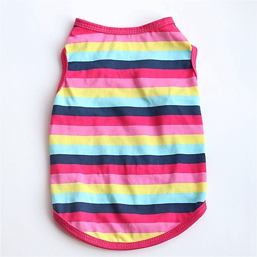 

Dog Cat Pets Vest Puppy Clothes Striped Color Block Quotes & Sayings Casual / Daily Simple Style Dog Clothes Puppy Clothes Dog Outfits Fuchsia Blue Costume for Girl and Boy Dog Cotton XS S M L